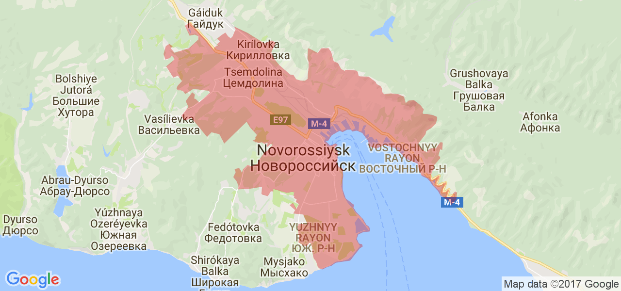 Карта Новороссийска Фото
