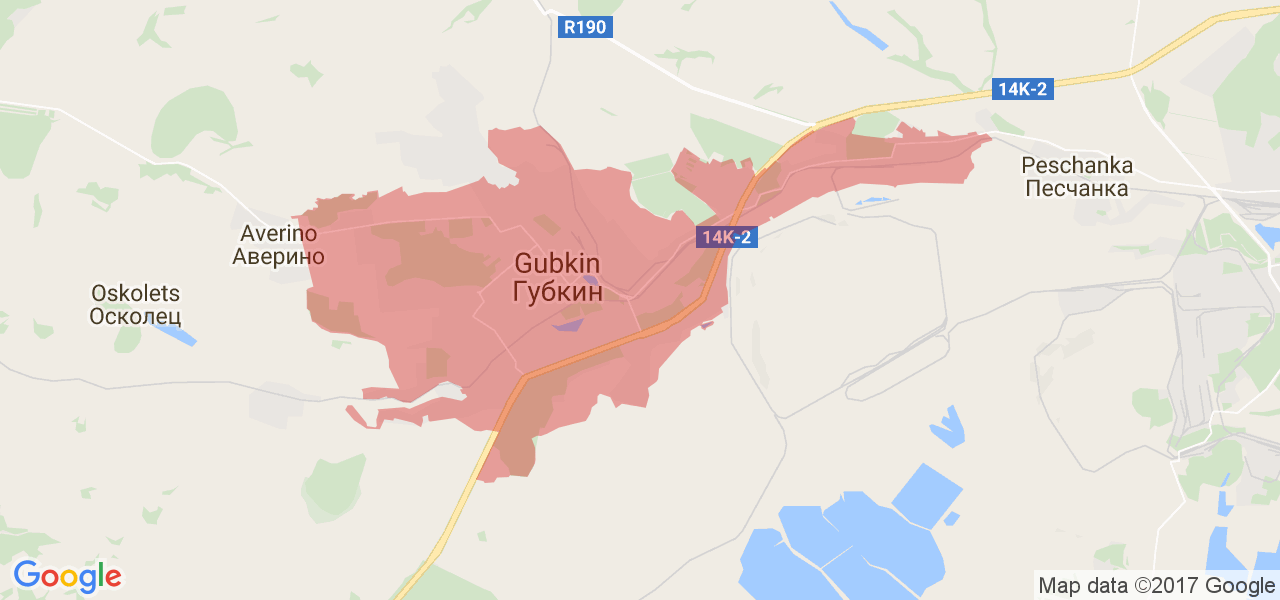 Губкинский белгородская область на карте