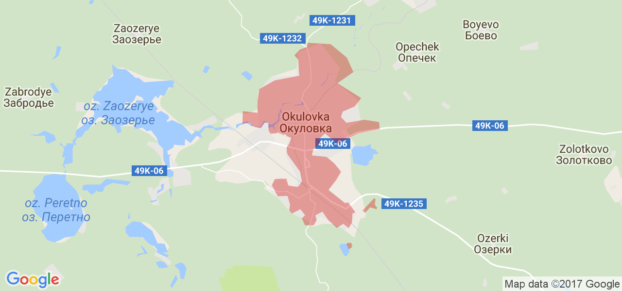 Карта города окуловка