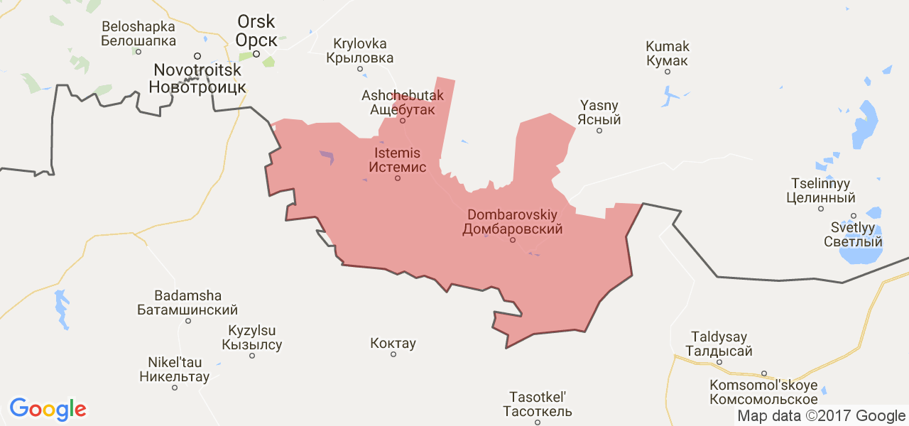 Карта оренбургской области домбаровский район