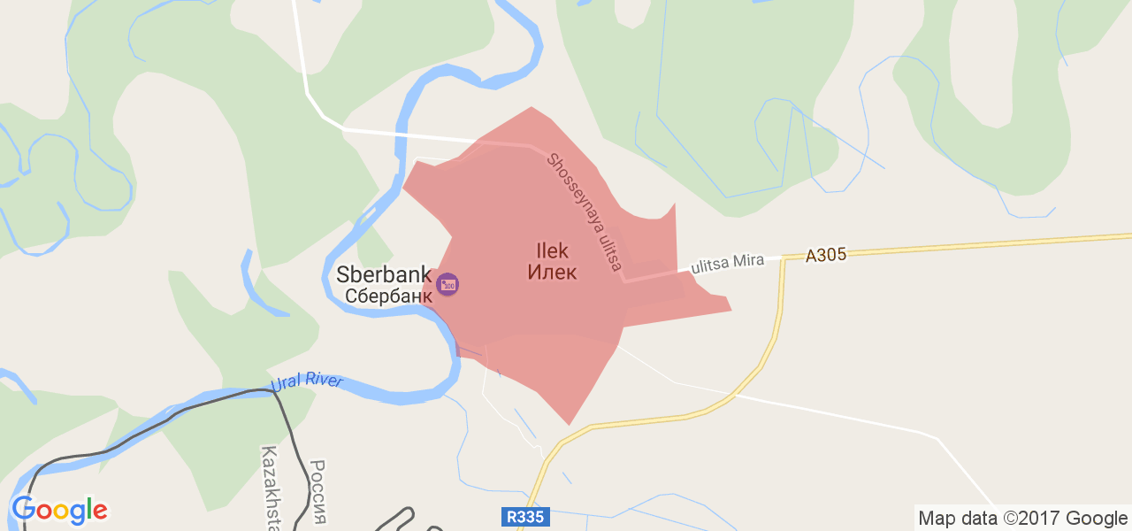 Илек оренбургская область на карте