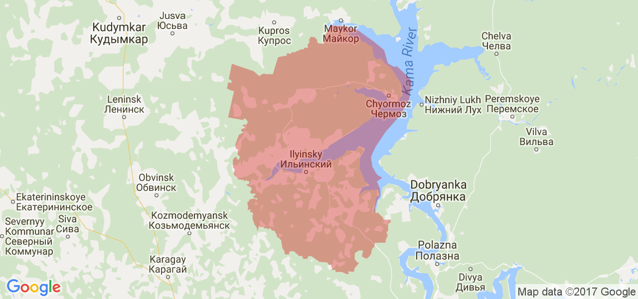 Карта ильинского района пермского края