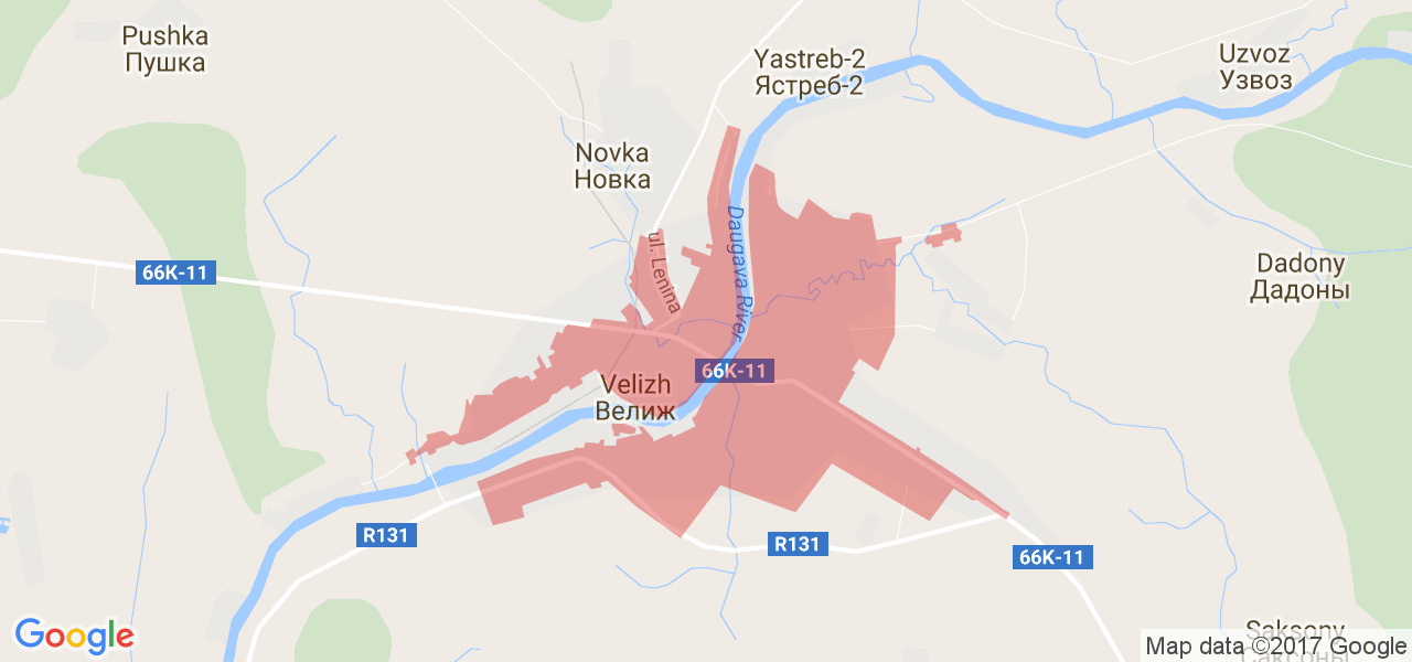 Карта города велижа с улицами