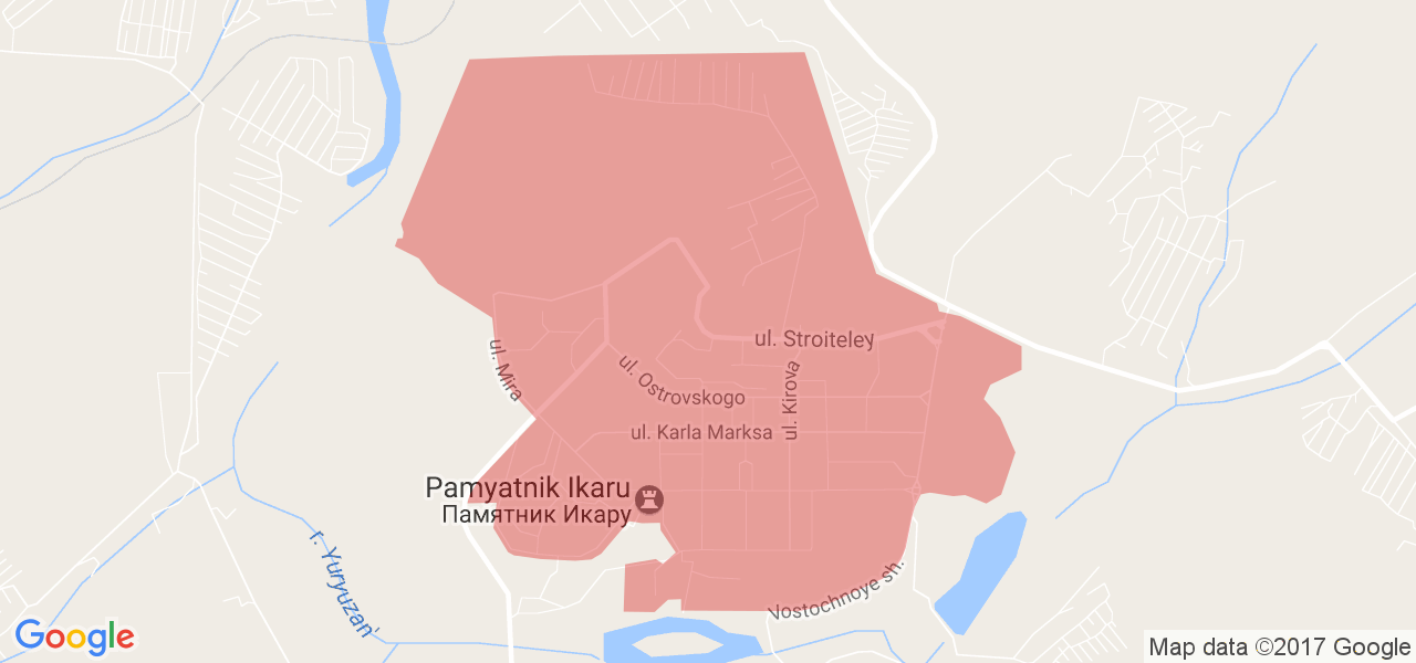 Карта города трехгорный