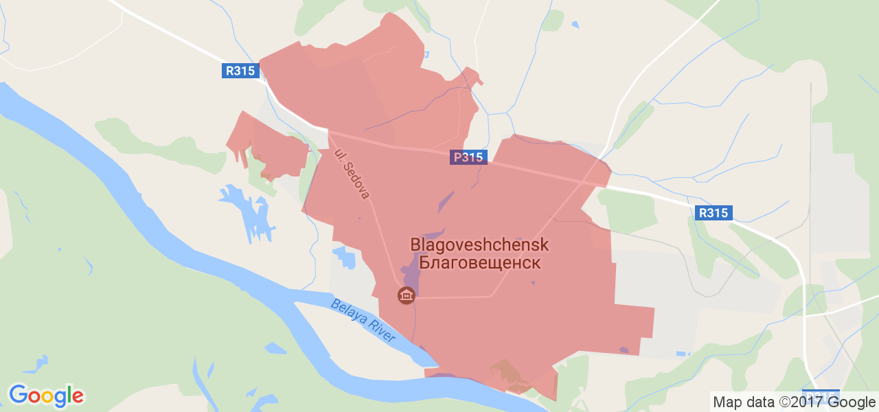 Новороссийск благовещенск карта