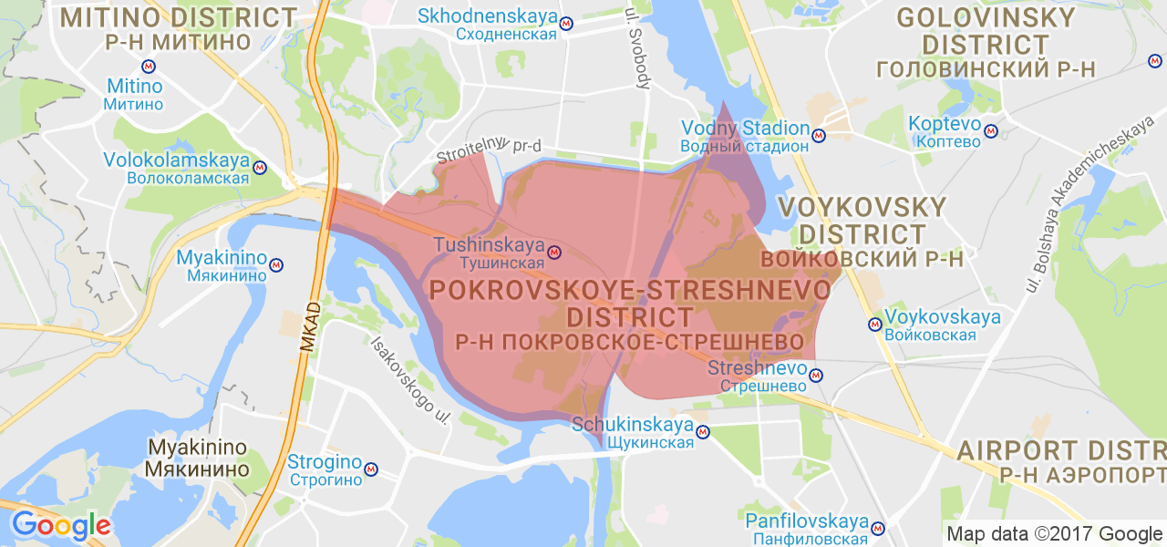 Карта района тушино в москве