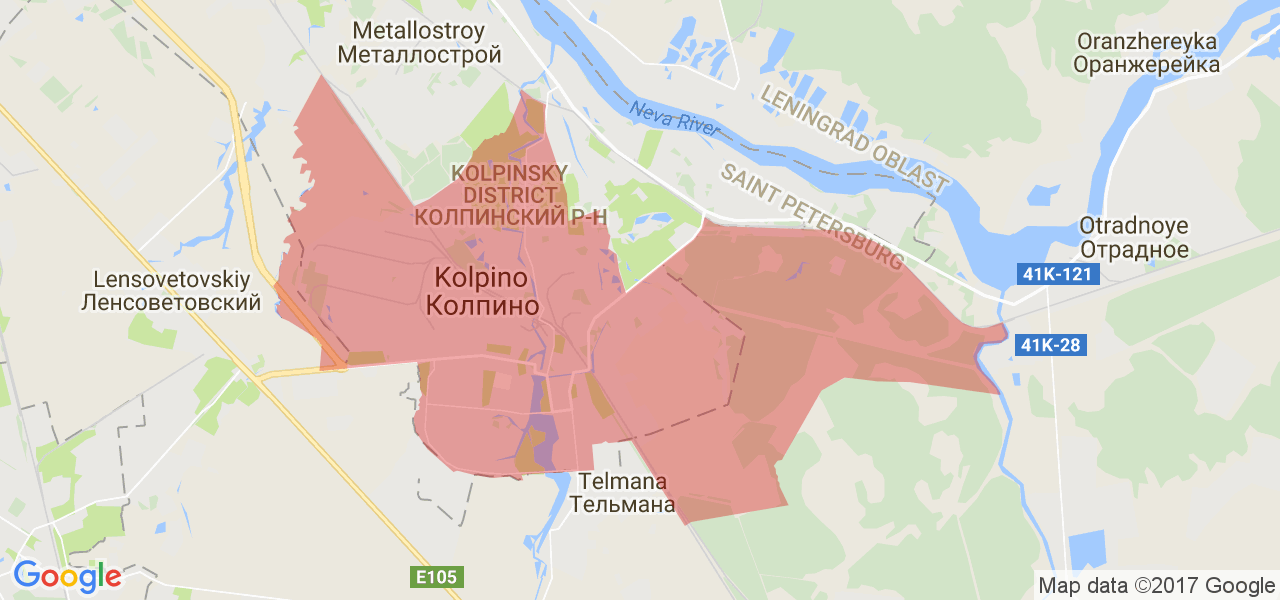 Колпино карта города