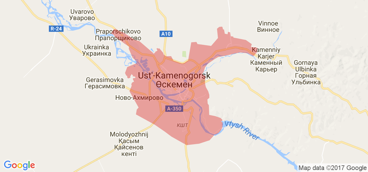 Google карта усть каменогорск