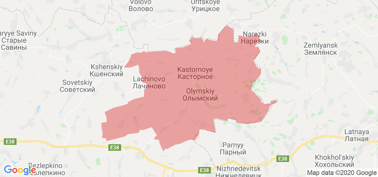 Изображение Касторенского района Курской области на карте
