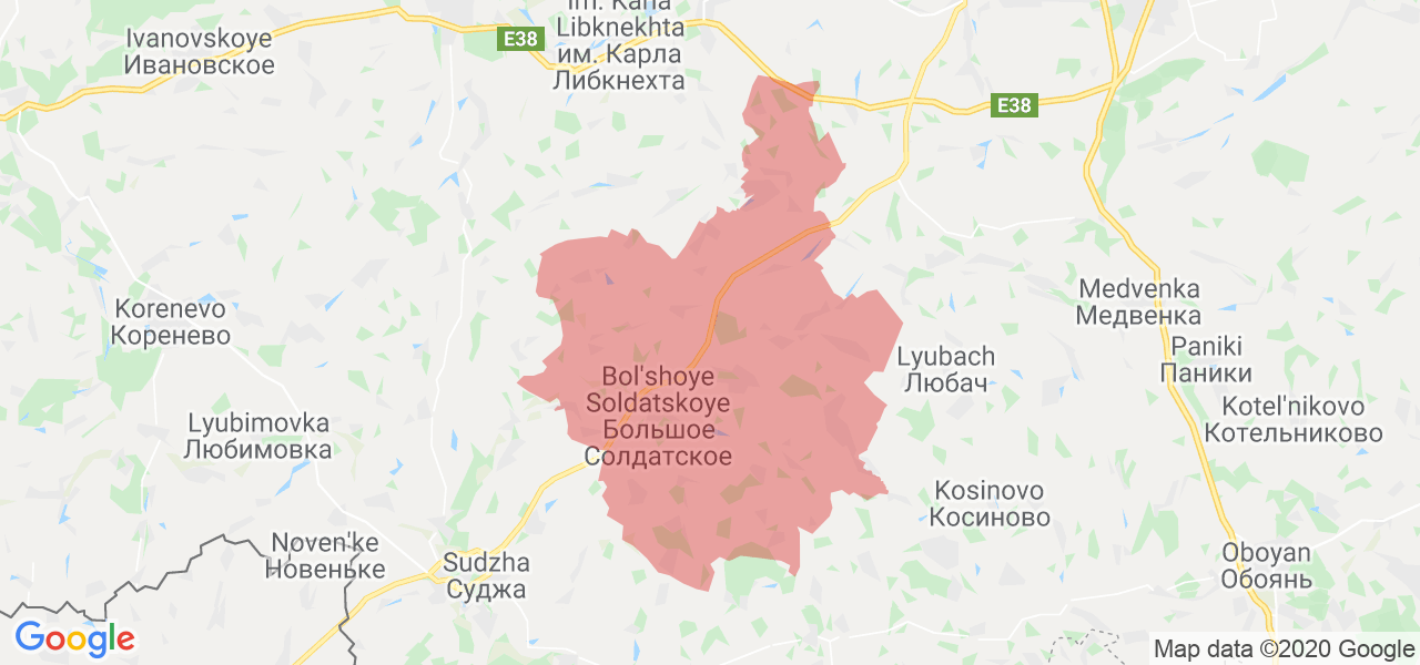 Изображение Большесолдатского района Курской области на карте