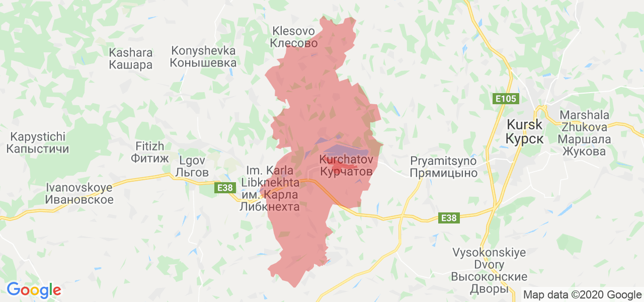 Изображение Курчатовского района Курской области на карте