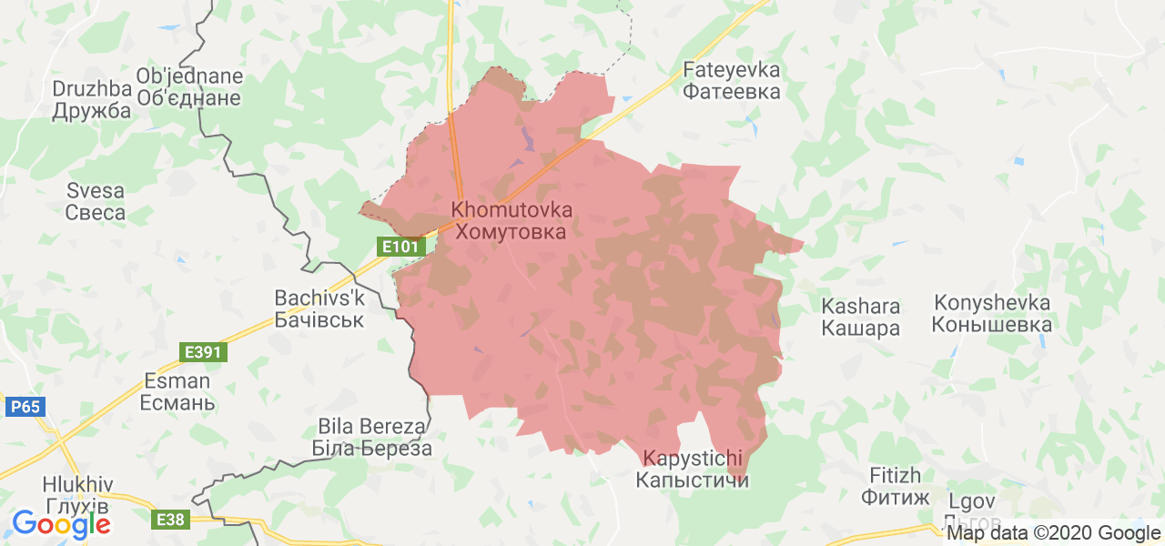 Изображение Хомутовского района Курской области на карте