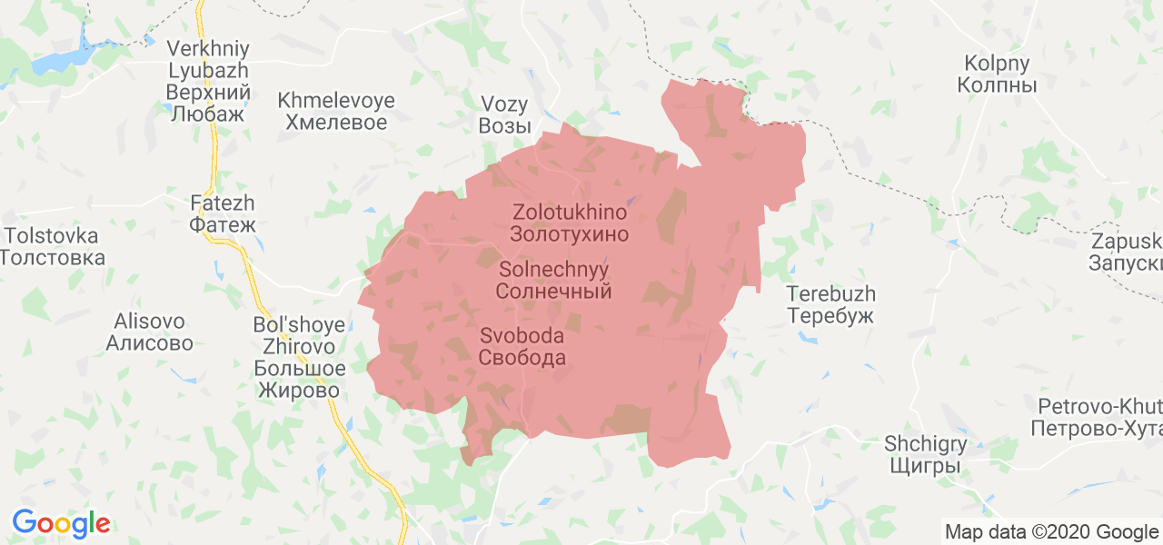 Изображение Золотухинского района Курской области на карте