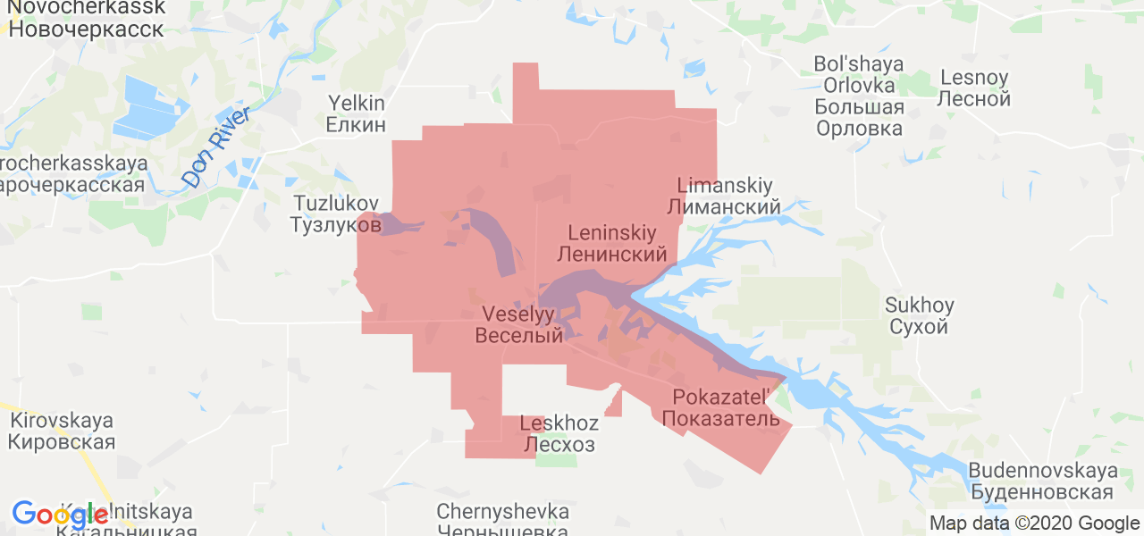 Изображение Весёловского района Ростовской области на карте