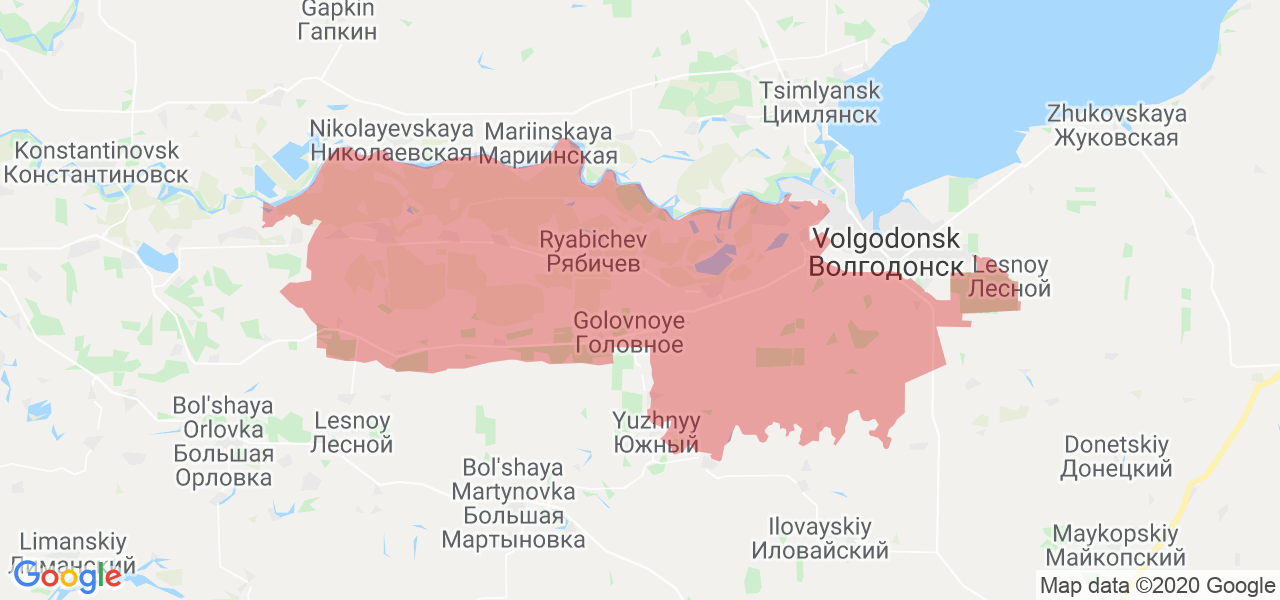 Изображение Волгодонского района Ростовской области на карте