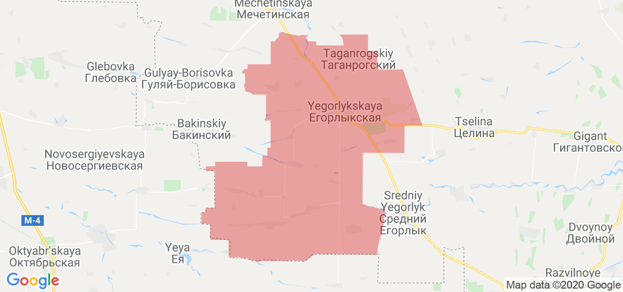 Изображение Егорлыкского района Ростовской области на карте