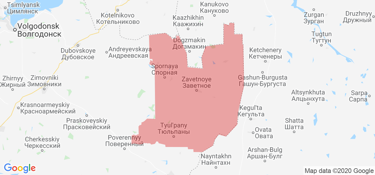 Изображение Заветинского района Ростовской области на карте