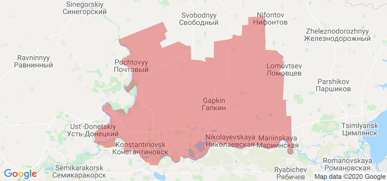 Изображение Константиновского района Ростовской области на карте