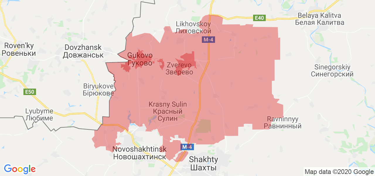 Изображение Красносулинского района Ростовской области на карте