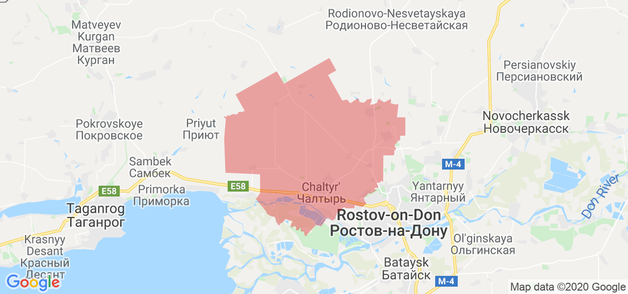 Изображение Мясниковского района Ростовской области на карте