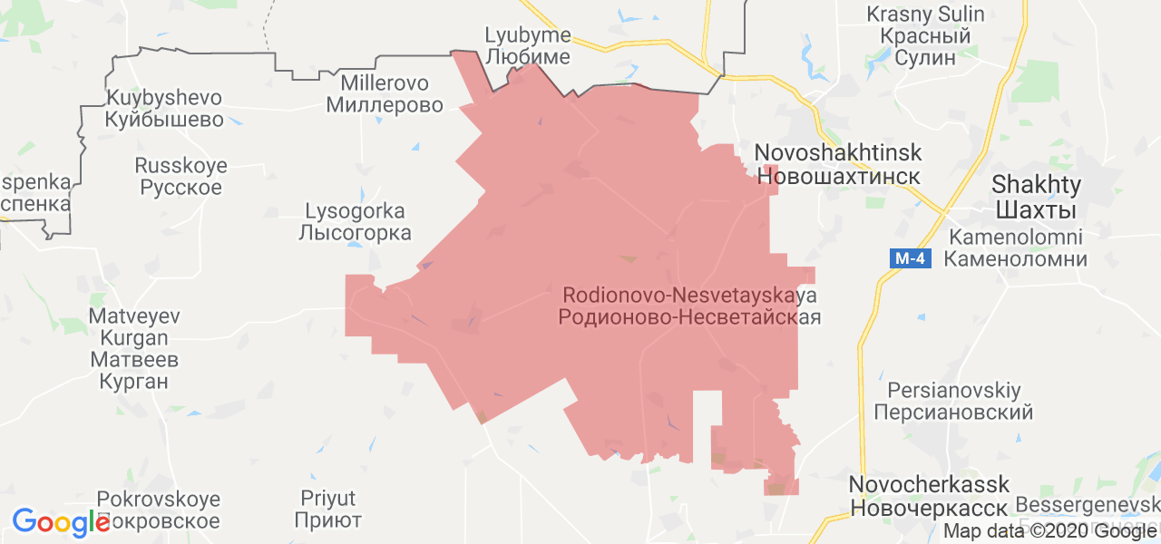 Изображение Родионово-Несветайского района Ростовской области на карте
