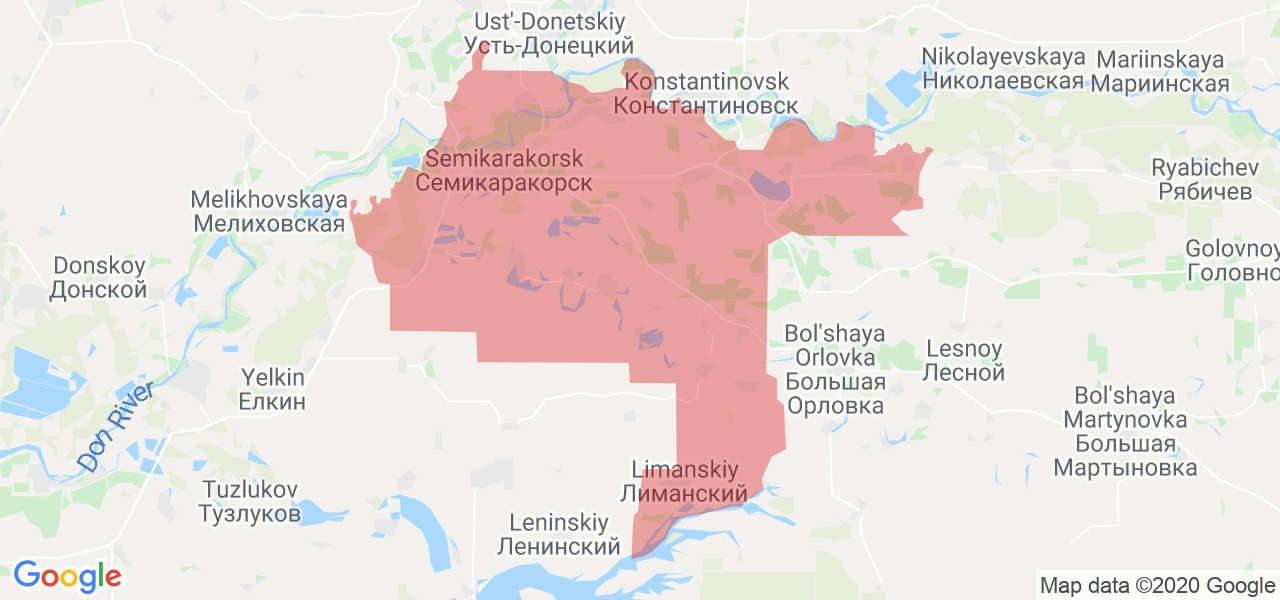 Изображение Семикаракорского района Ростовской области на карте