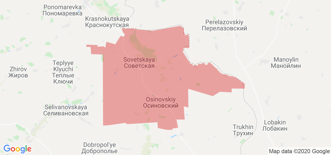 Изображение Советского района Ростовской области на карте