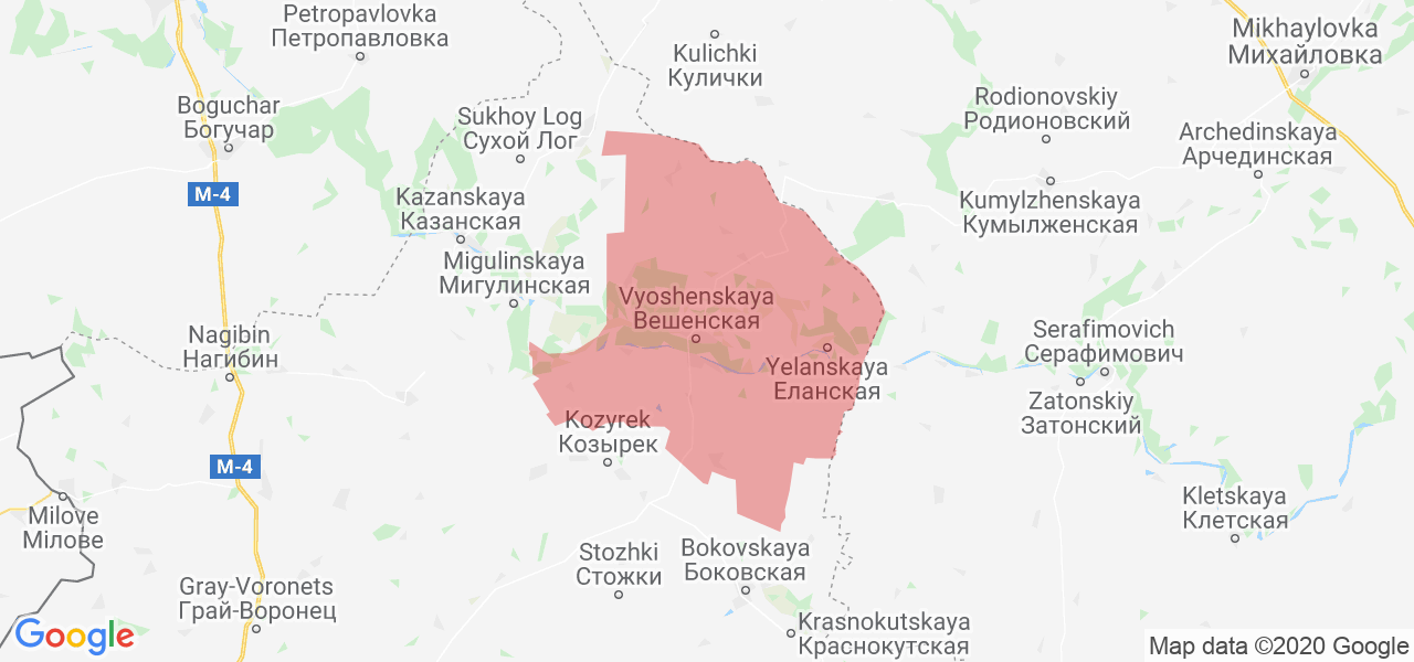 Изображение Шолоховского района Ростовской области на карте