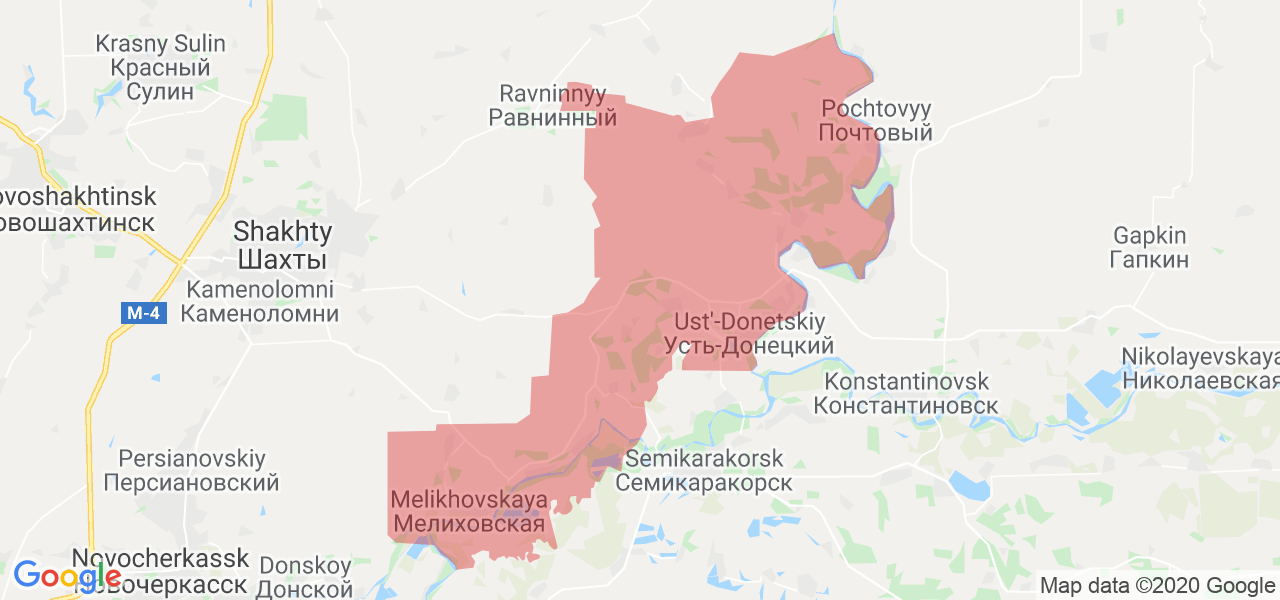 Изображение Усть-Донецкого района Ростовской области на карте