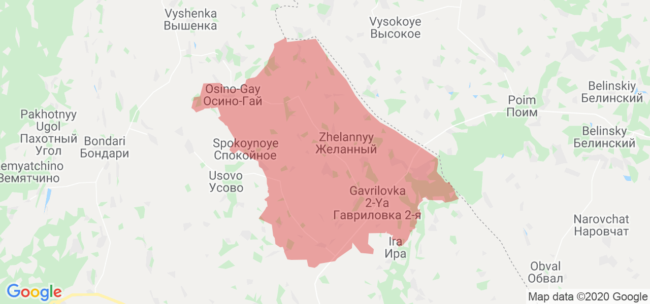 Изображение Гавриловского района Тамбовской области на карте