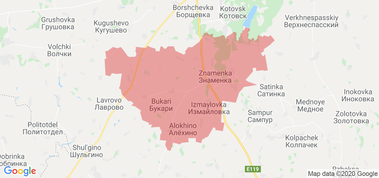 Изображение Знаменского района Тамбовской области на карте