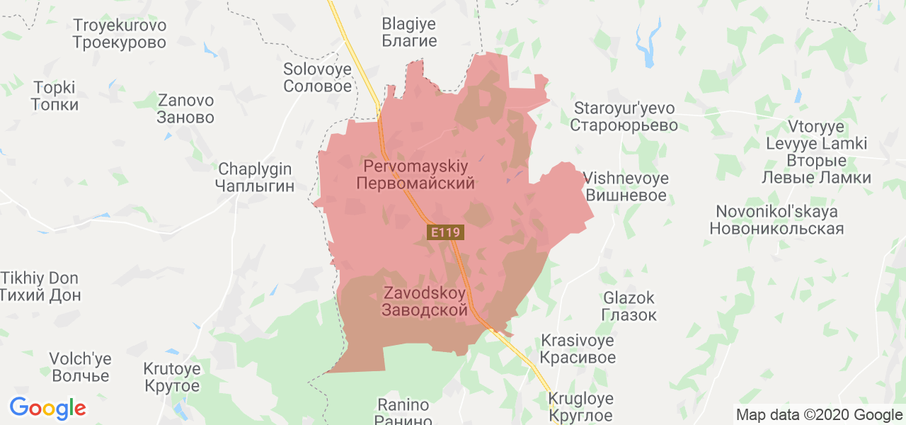 Изображение Первомайского района Тамбовской области на карте