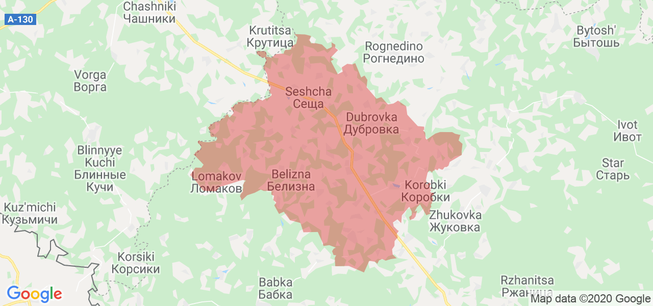 Изображение Дубровского района Брянской области на карте