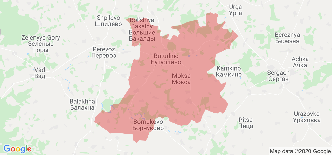 Изображение Бутурлинского района Нижегородской области на карте