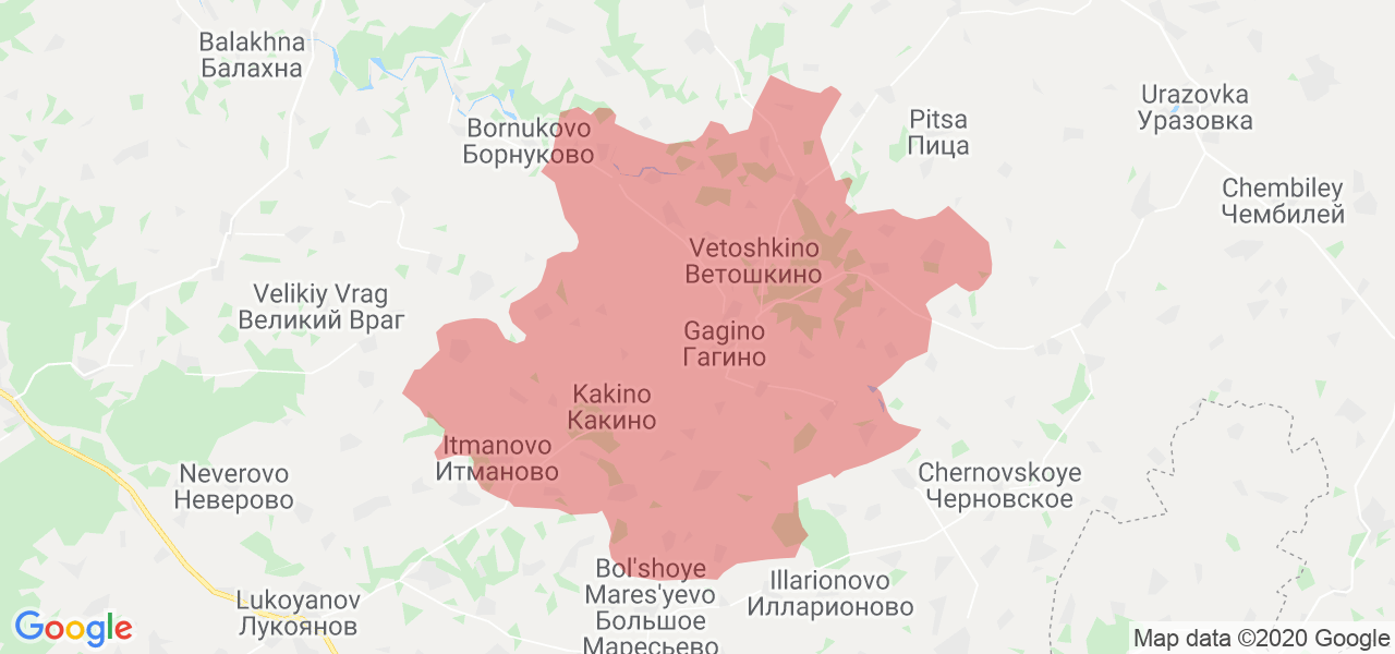 Изображение Гагинского района Нижегородской области на карте