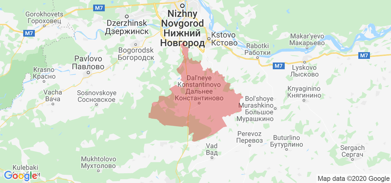 Изображение Дальнеконстантиновского района Нижегородской области на карте