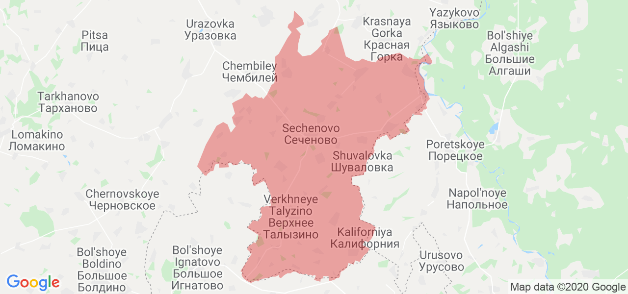 Изображение Сеченовского района Нижегородской области на карте