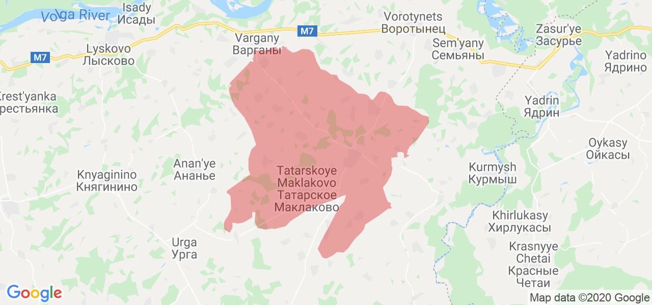 Изображение Спасского района Нижегородской области на карте