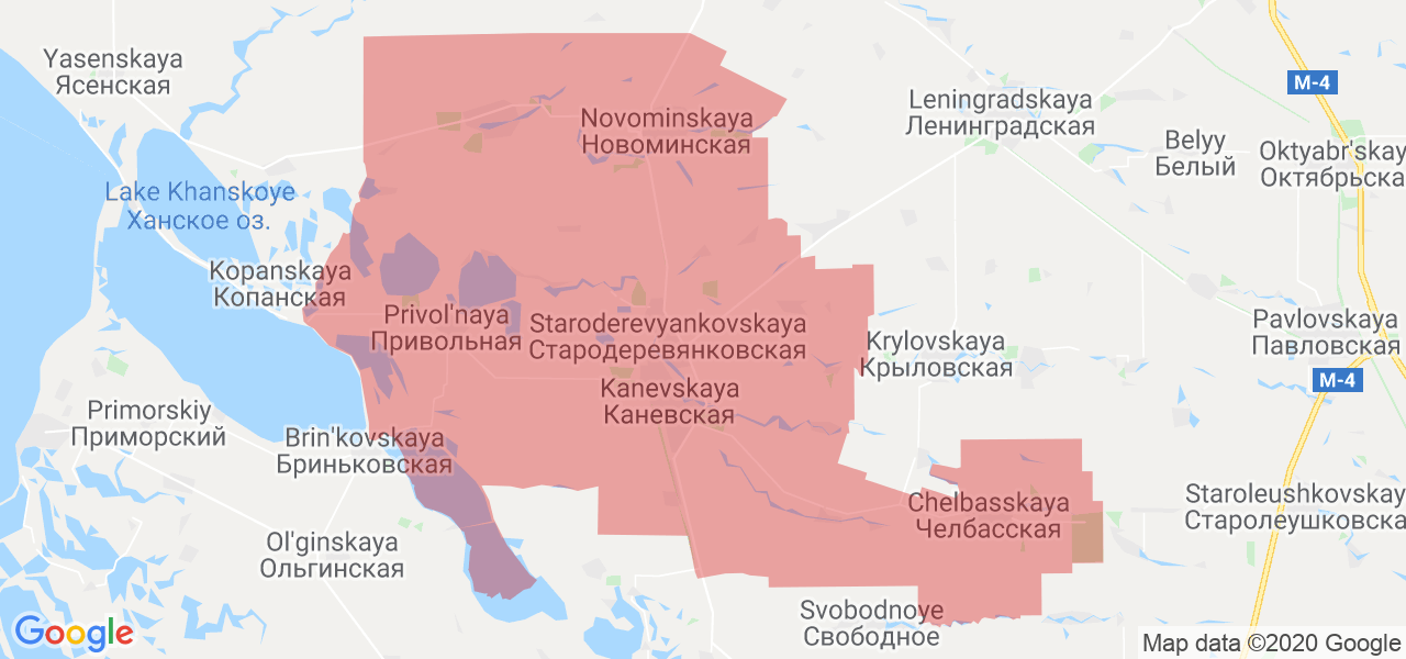 Изображение Каневской район Краснодарского края на карте
