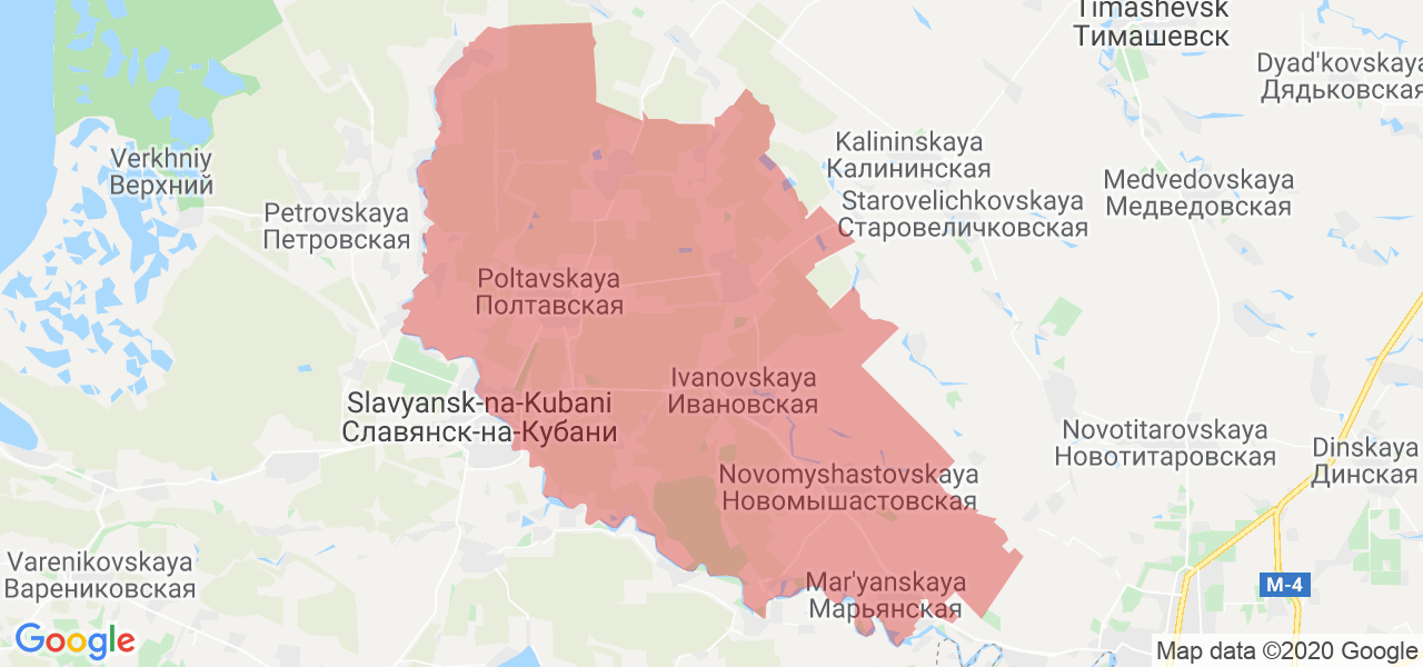 Изображение Красноармейского района Краснодарского края на карте