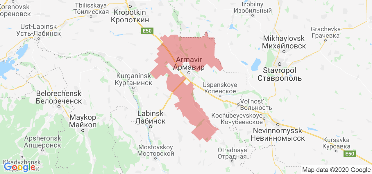 Изображение Новокубанского района Краснодарского края на карте