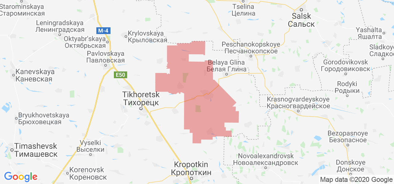 Изображение Новопокровского района Краснодарского края на карте