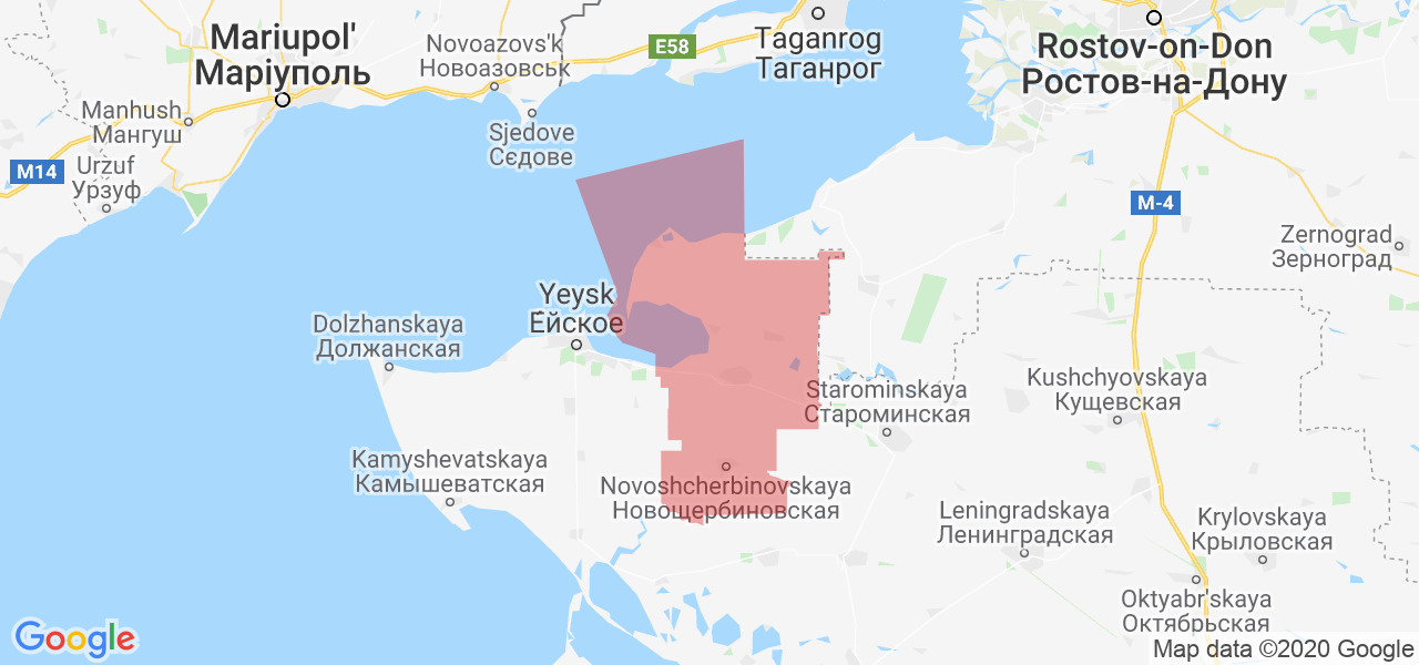 Изображение Щербиновского района Краснодарского края на карте