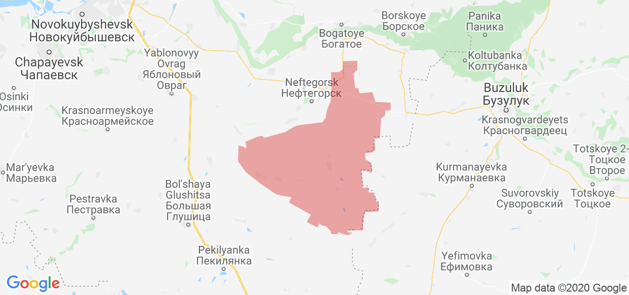 Изображение Алексеевского района Самарской области на карте