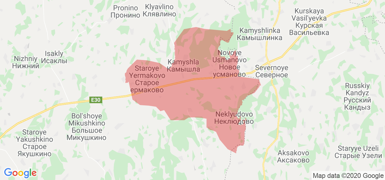 Изображение Камышлинского района Самарской области на карте