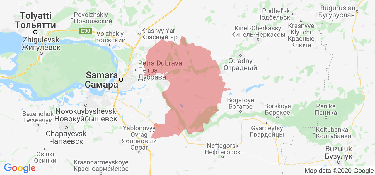 Изображение Кинельского района Самарской области на карте