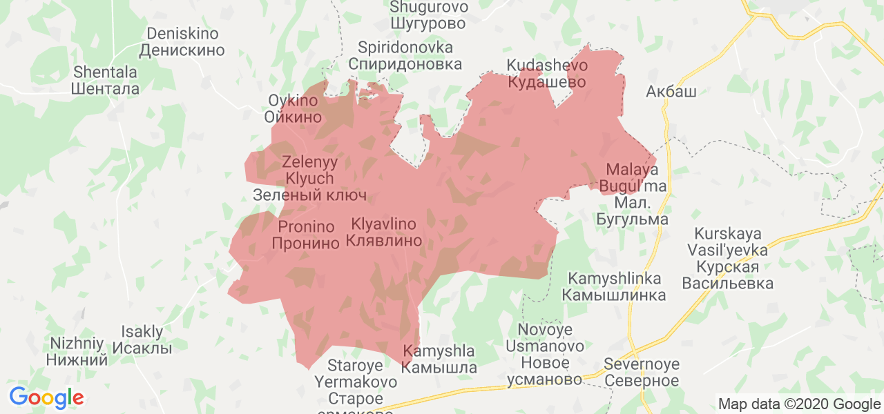 Изображение Клявлинского района Самарской области на карте