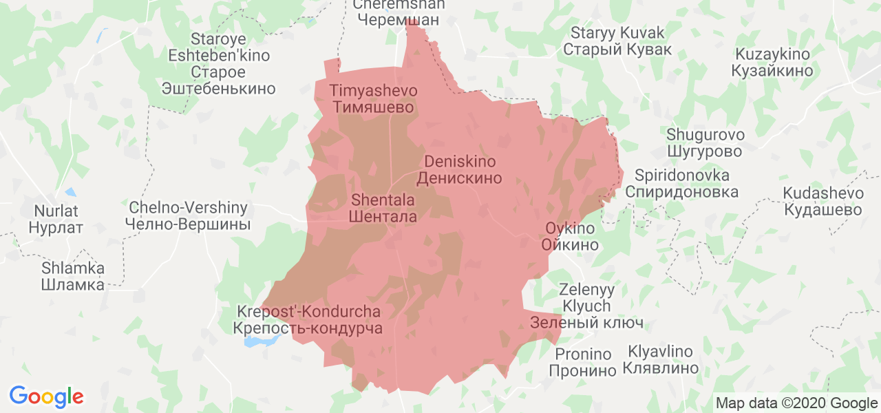 Изображение Шенталинского района Самарской области на карте