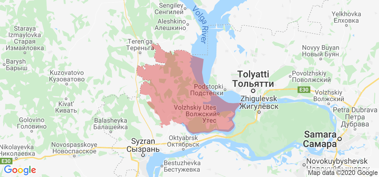 Изображение Шигонского района Самарской области на карте
