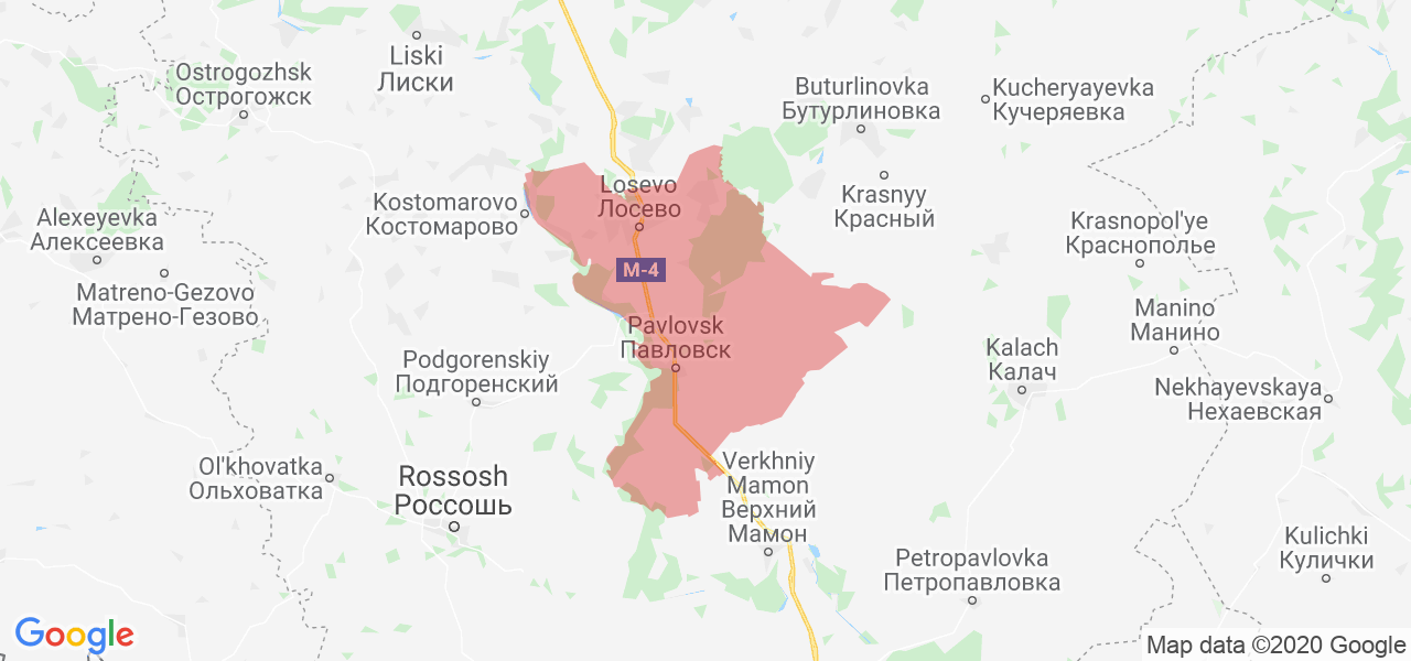 Изображение Павловского района Воронежской области на карте Изображение Павловского района Воронежской области на карте